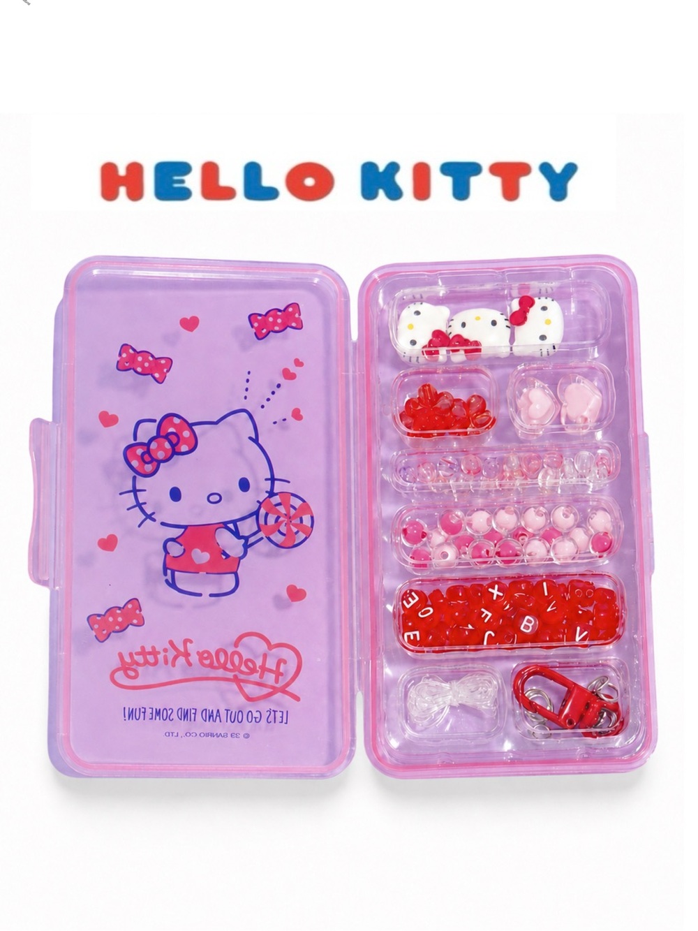 Hello Kitty DIY Custom Beads Jewelry Bracelet Keychains Kit & Case